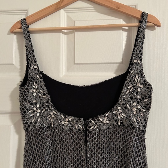 Badgley Mischka Black and Silver full length dress - Picture 6 of 10